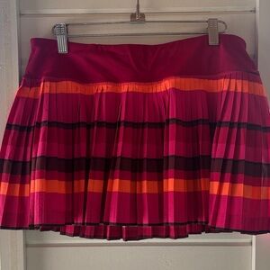 Lululemon Pleated Striped Skort - Pink & Orange